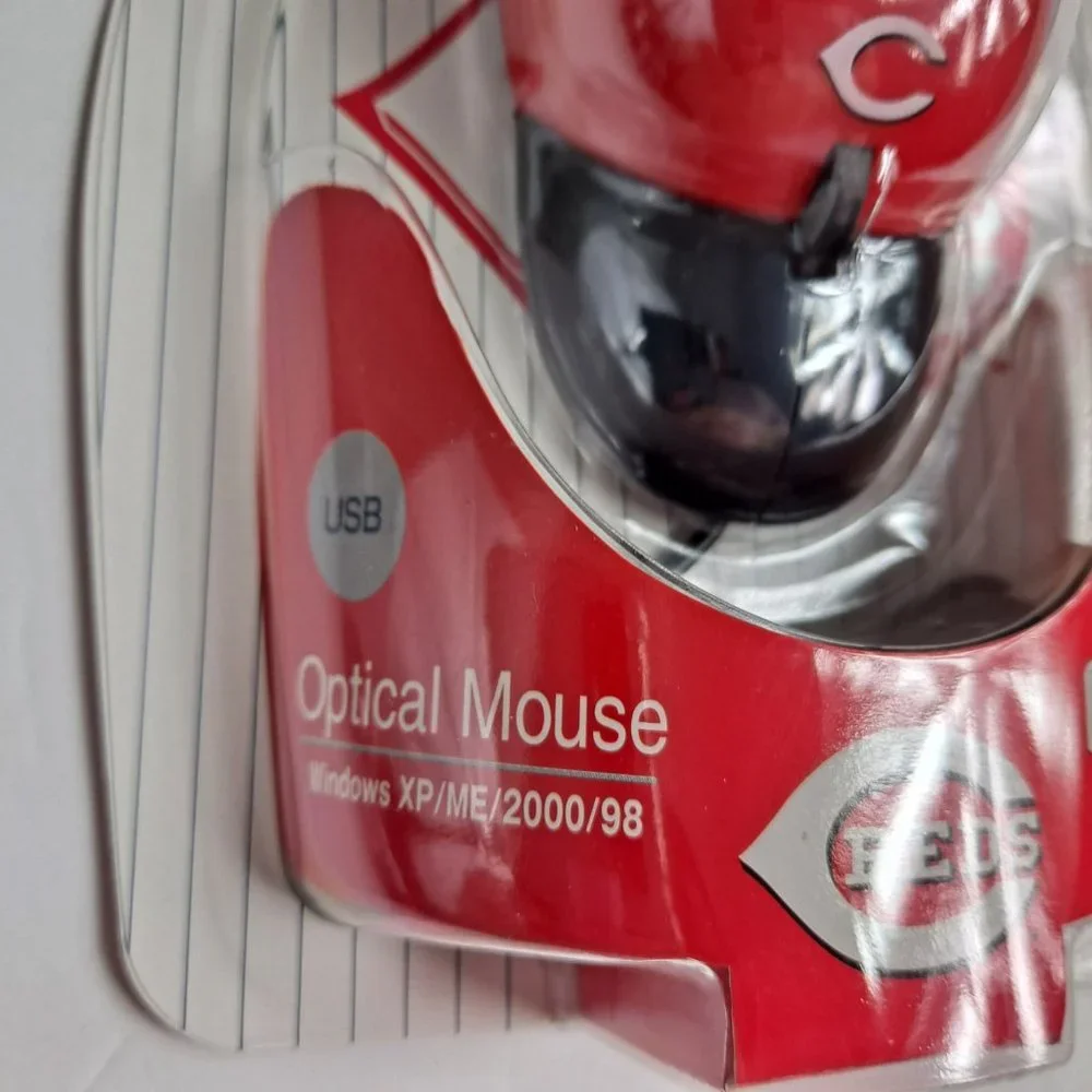 Cincinnati Reds Optical Mouse Baseball Hat USB Corded Fan RED